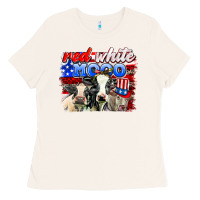 Bone red white moo Ladies Tee - AdoDesignShop