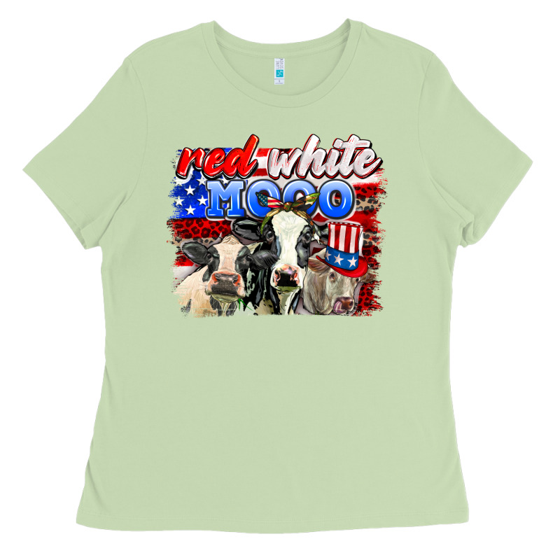 Red White Moo Ladies Tee by AdoDesignShop | Teevron