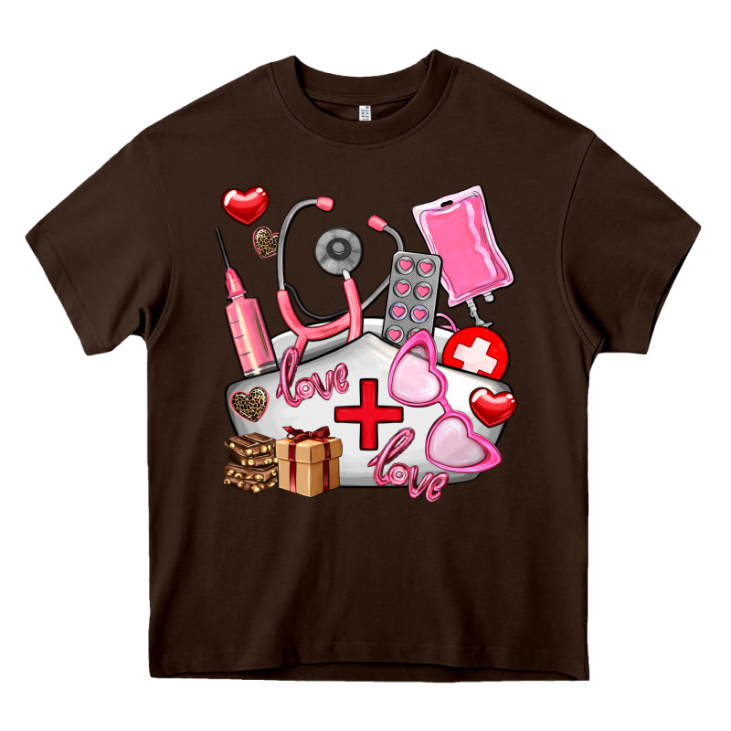 Nurse  Valentines Day Love Heavy Core Tee by AdoDesignShop | Teevron