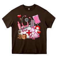 Chocolate Brown nurse  valentines day love Heavy Core Tee - AdoDesignShop