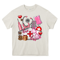 Cream nurse  valentines day love Heavy Core Tee - AdoDesignShop