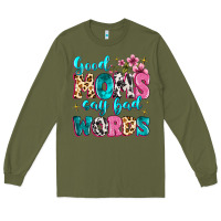 Army Green good moms say bad words Long Sleeve Tee - MaliasSmallBusiness