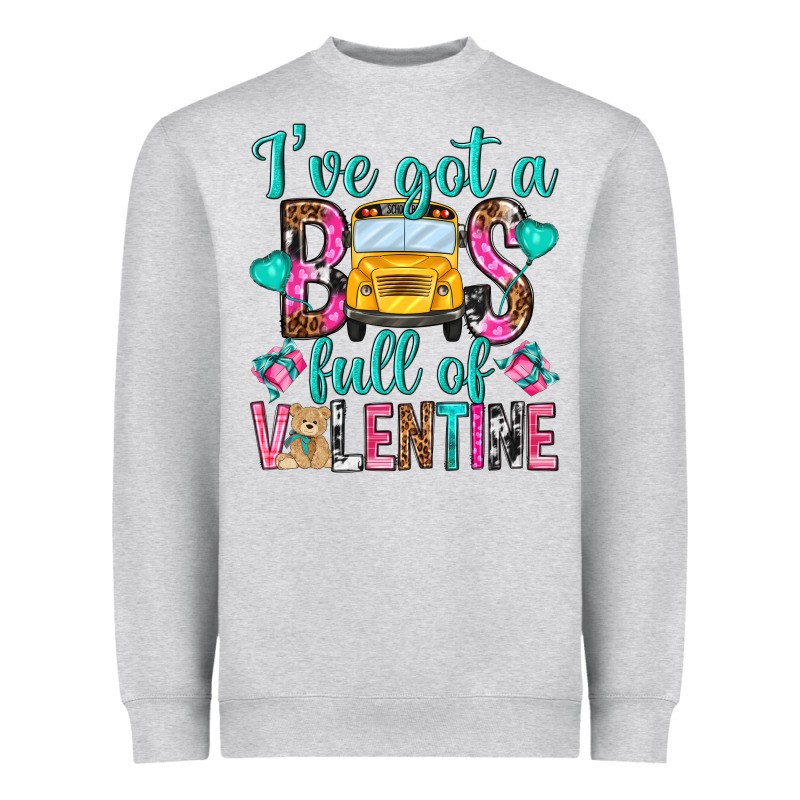 Ive Got A Bus Full Of Valentine Heavyweight Sweatshirt by NancyCooperArtShop | Teevron