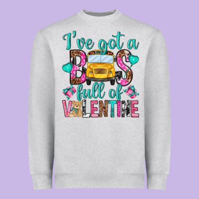 Ive Got A Bus Full Of Valentine Heavyweight Sweatshirt Designed By Nancycooperartshop
