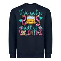 Navy ive got a bus full of valentine Heavyweight Sweatshirt - NancyCooperArtShop