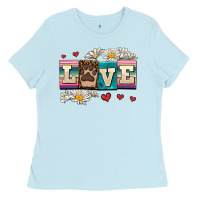 Baby Blue love dog Ladies Tee - AdoDesignShop