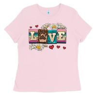 Bubblegum Pink love dog Ladies Tee - AdoDesignShop