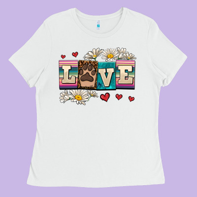 Love Dog Ladies Tee Designed By Adodesignshop
