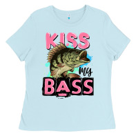 Baby Blue kiss my bass Ladies Tee - JahusDesignShop