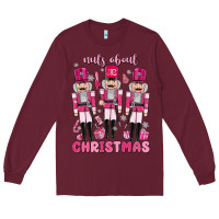 Burgundy nuts about  christmas Long Sleeve Tee - MaliasSmallBusiness