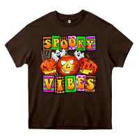 Chocolate Brown spooky vibes Heavy Core Tee - AdoDesignShop