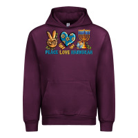 Mauve Wine Peace Love Hannukah Urban Hoodie - BundleAndBundleShop
