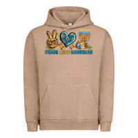 Pigment Burro Peace Love Hannukah Urban Hoodie - BundleAndBundleShop