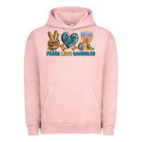 Pigment Salmon Peace Love Hannukah Urban Hoodie - BundleAndBundleShop