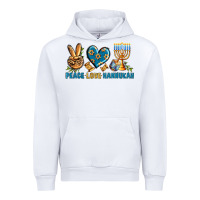 White Peace Love Hannukah Urban Hoodie - BundleAndBundleShop
