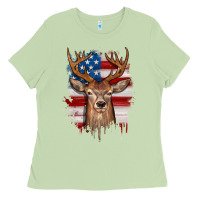Matcha deer american flag Ladies Tee - JahusDesignShop