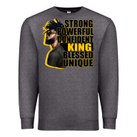 Charcoal Heather strong powerful confident king blessed unique Premium Sweatshirt - CowGirlArtShop
