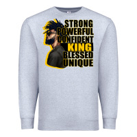 Heather Grey strong powerful confident king blessed unique Premium Sweatshirt - CowGirlArtShop