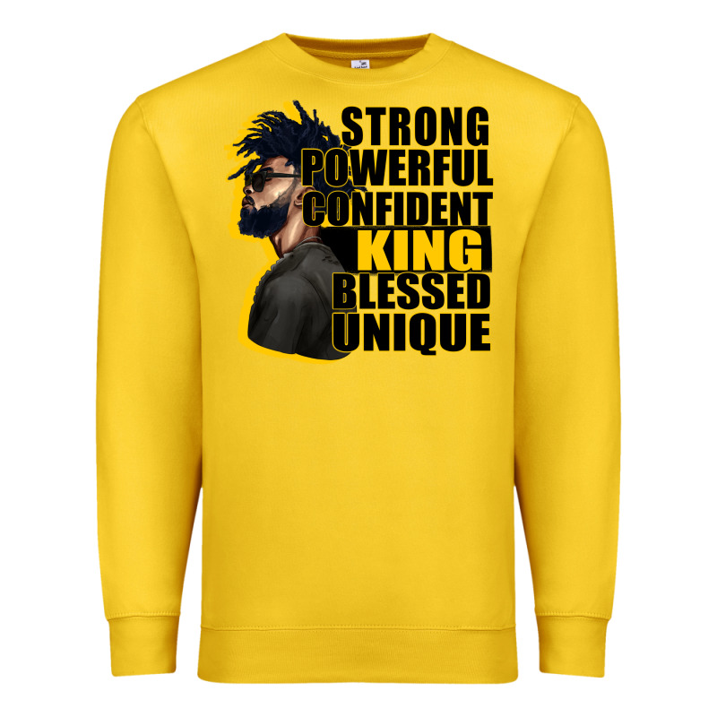 Strong Powerful Confident King Blessed Unique Premium Sweatshirt by CowGirlArtShop | Teevron