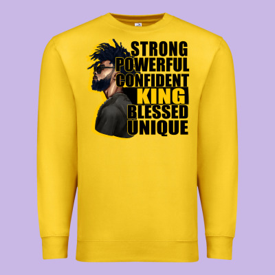 Strong Powerful Confident King Blessed Unique Premium Sweatshirt Designed By Cowgirlartshop