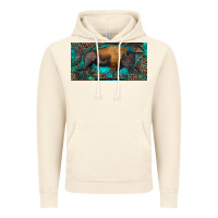 Vintage Artic Bison with leopard and turquoise Vintage Hoodie - RanaPortraitStore