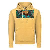 Vintage Mustard Bison with leopard and turquoise Vintage Hoodie - RanaPortraitStore