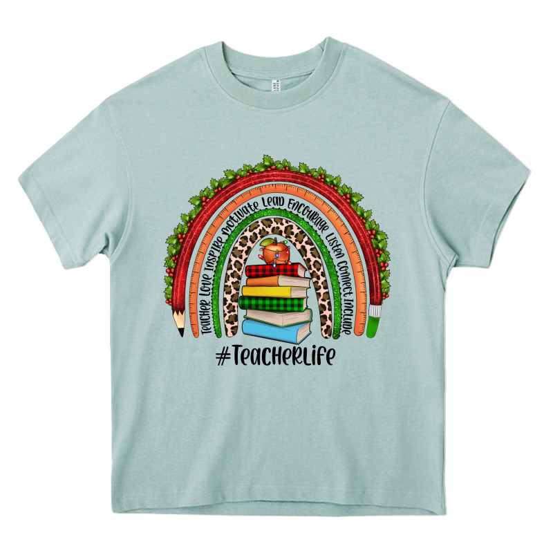 Christmas Teacherlife Rainbow Heavy Core Tee by JahusDesignShop | Teevron