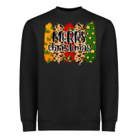 Black merry christmas brushstrokes Heavyweight Sweatshirt - MaliasSmallBusiness
