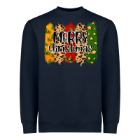 Navy merry christmas brushstrokes Heavyweight Sweatshirt - MaliasSmallBusiness
