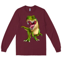 Burgundy T-rex Long Sleeve Tee - MaliasSmallBusiness