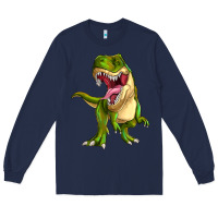 Navy T-rex Long Sleeve Tee - MaliasSmallBusiness