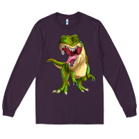 Plum T-rex Long Sleeve Tee - MaliasSmallBusiness
