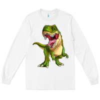 White T-rex Long Sleeve Tee - MaliasSmallBusiness