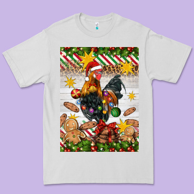 Christmas Rooster Premium Tee Designed By Artiststas