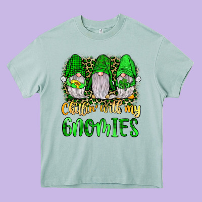 St Patrick S Chillin With My Gnomies Heavy Core Tee Designed By Jahusdesignshop