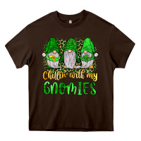 Chocolate Brown st patrick s chillin with my gnomies Heavy Core Tee - JahusDesignShop