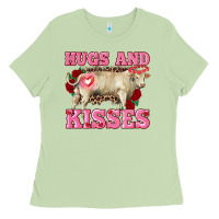 Matcha hugs and kisses charolais bull Ladies Tee - RanaPortraitStore