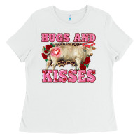 White hugs and kisses charolais bull Ladies Tee - RanaPortraitStore