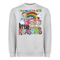 Heather Grey i love my job for all the little reasons Heavyweight Sweatshirt - NancyCooperArtShop