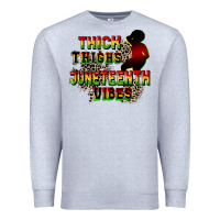Heather Grey thick thighs juneteenth vibes cowgirl Premium Sweatshirt - CowGirlArtShop