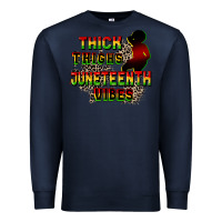 Navy thick thighs juneteenth vibes cowgirl Premium Sweatshirt - CowGirlArtShop