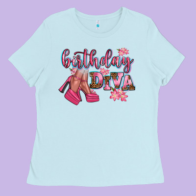 Birthday Diva Ladies Tee Designed By Adodesignshop