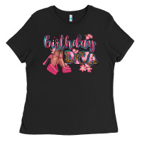 Black birthday diva Ladies Tee - AdoDesignShop