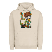 Pigment French Oak Western Love with Gun Urban Hoodie - BundleAndBundleShop
