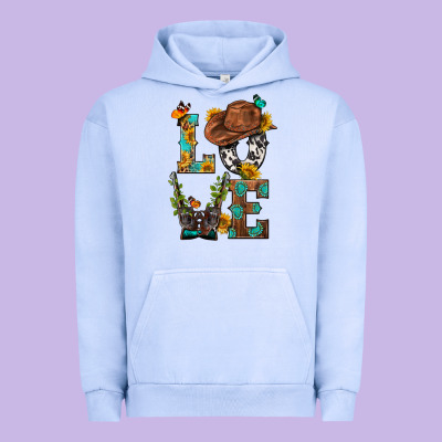 Western Love With Gun Urban Hoodie Designed By Bundleandbundleshop