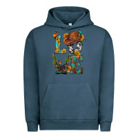 Pigment Midnight Navy Western Love with Gun Urban Hoodie - BundleAndBundleShop