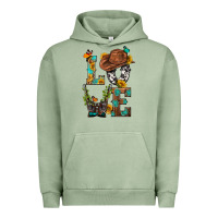 Pigment Oil Green Western Love with Gun Urban Hoodie - BundleAndBundleShop