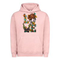 Pigment Salmon Western Love with Gun Urban Hoodie - BundleAndBundleShop