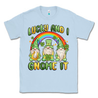 Dusty Blue lucky and i gnome it Classic Tee - MaliasSmallBusiness