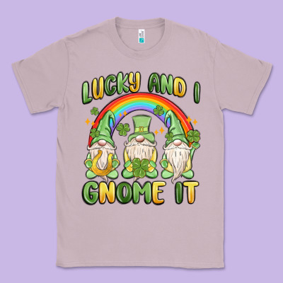 Lucky And I Gnome It Classic Tee Designed By Maliassmallbusiness